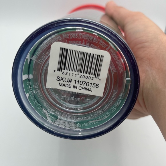 Starbucks Tropical Leaves Venti Cold Drink Tumbler 24 oz Green & Metallic Lace - Picture 11 of 15